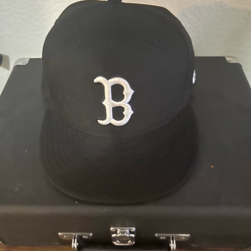 New Era Black Cap with White 'B' Embroidery